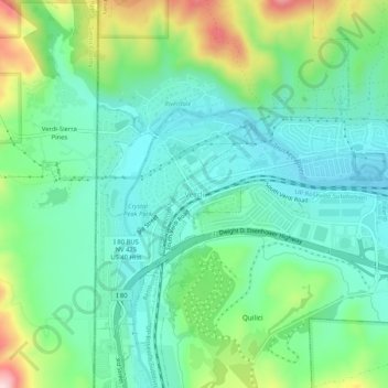 Topografisk kart Verdi, høyde, relieff