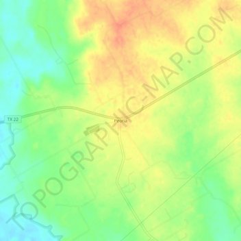 Topografisk kart Peoria, høyde, relieff