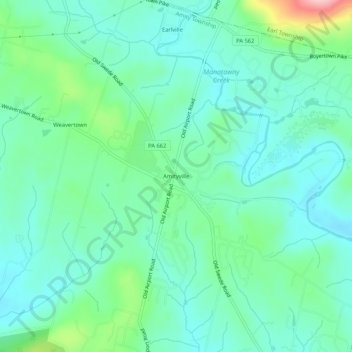 Topografisk kart Amityville, høyde, relieff
