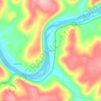 Topografisk kart President, høyde, relieff