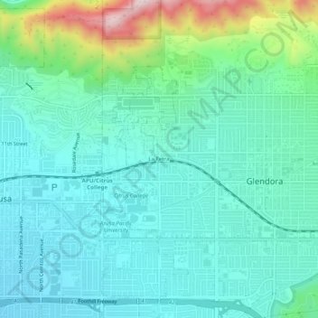 Topografisk kart La Fetra, høyde, relieff