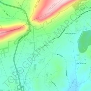 Topografisk kart Alpha, høyde, relieff