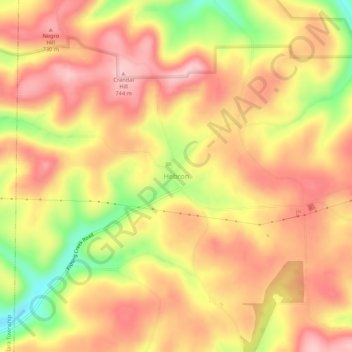 Topografisk kart Hebron, høyde, relieff