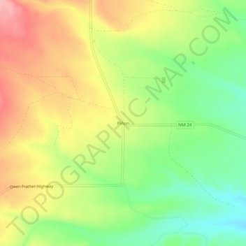 Topografisk kart Piñon, høyde, relieff