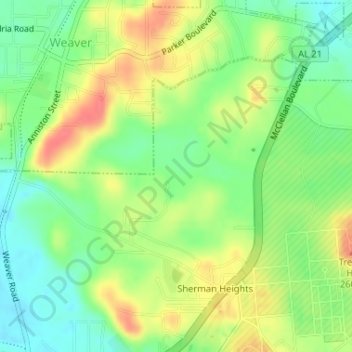 Topografisk kart Harper Number One Dam, høyde, relieff