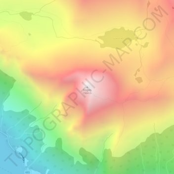 Topografisk kart Slogen, høyde, relieff