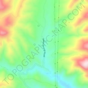 Topografisk kart Camp Creek, høyde, relieff