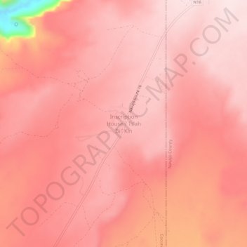 Topografisk kart Inscription House, høyde, relieff