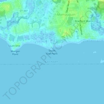 Topografisk kart South End Point, høyde, relieff