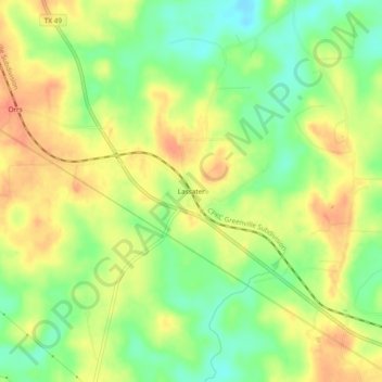 Topografisk kart Lassater, høyde, relieff