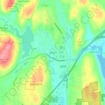Topografisk kart Flanders, høyde, relieff