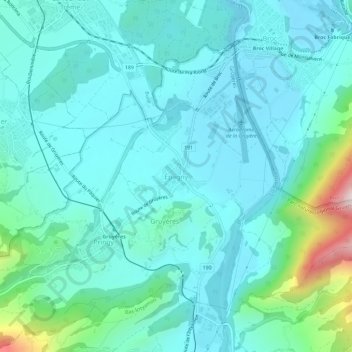 Topografisk kart Epagny, høyde, relieff