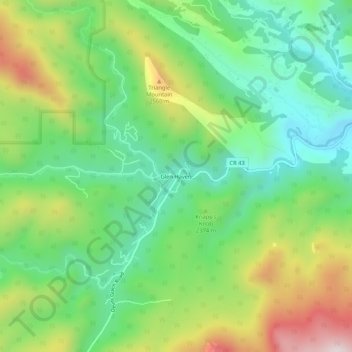Topografisk kart Glen Haven, høyde, relieff