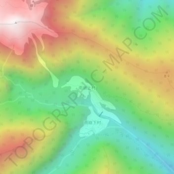 Topografisk kart Upper Yubeng, høyde, relieff