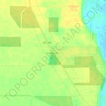 Topografisk kart South Dayton, høyde, relieff