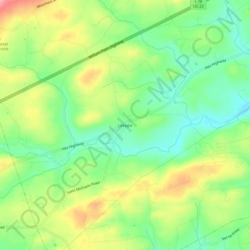Topografisk kart Jalappa, høyde, relieff