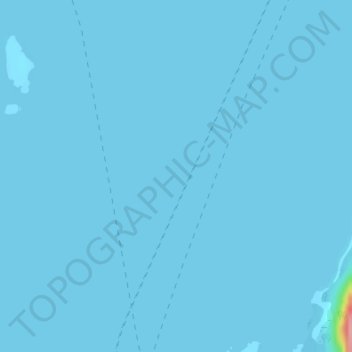 Topografisk kart Værangfjorden, høyde, relieff