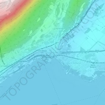 Topografisk kart Saint-Blaise, høyde, relieff