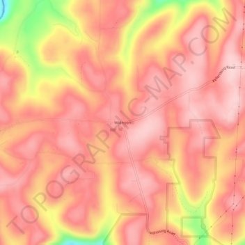 Topografisk kart Widnoon, høyde, relieff