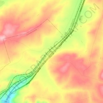 Topografisk kart Wahsatch, høyde, relieff