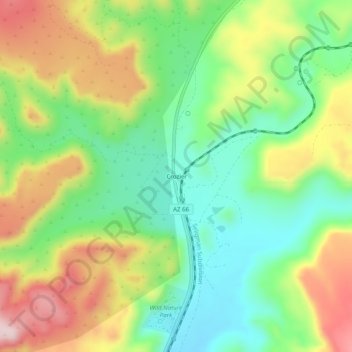 Topografisk kart Crozier, høyde, relieff