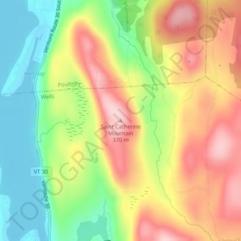 Topografisk kart Saint Catherine Mountain, høyde, relieff