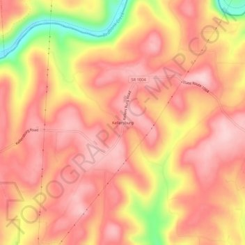 Topografisk kart Kellersburg, høyde, relieff