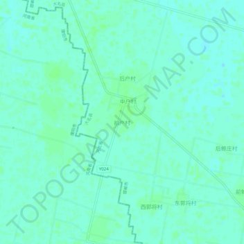 Topografisk kart Qianhucun, høyde, relieff