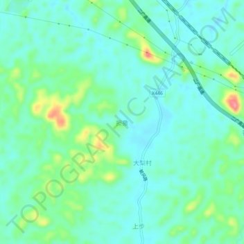 Topografisk kart Dansa, høyde, relieff