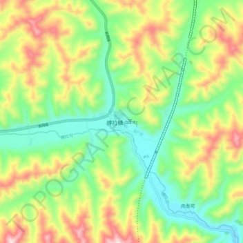 Topografisk kart Bola, høyde, relieff