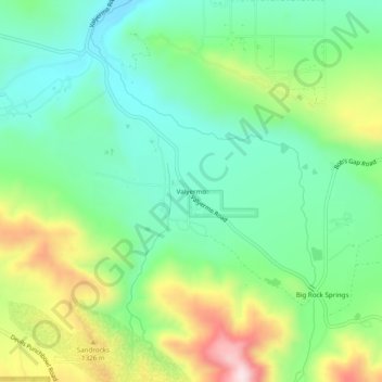 Topografisk kart Valyermo, høyde, relieff