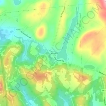 Topografisk kart Lakeside, høyde, relieff