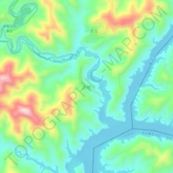 Topografisk kart 舌坡, høyde, relieff