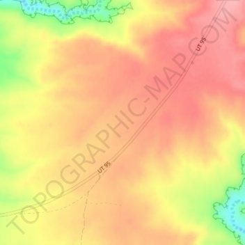 Topografisk kart Harmony Flat, høyde, relieff