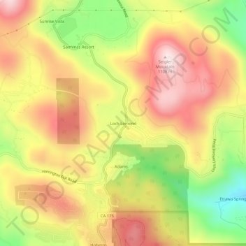 Topografisk kart Loch Lomond, høyde, relieff