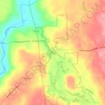 Topografisk kart Schollard, høyde, relieff