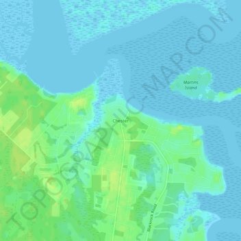 Topografisk kart Chester, høyde, relieff