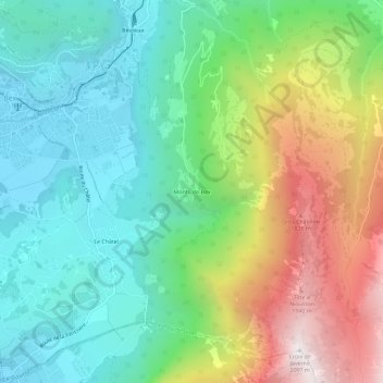 Topografisk kart Monts-de-Bex, høyde, relieff