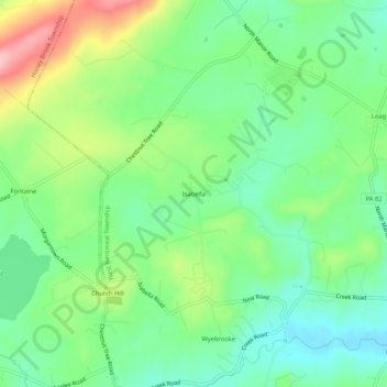 Topografisk kart Isabella, høyde, relieff