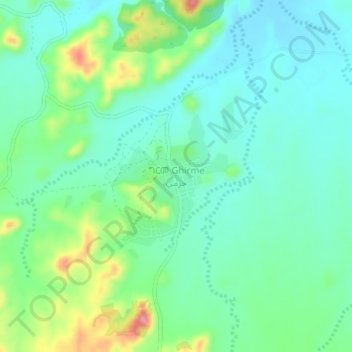 Topografisk kart Ghirme, høyde, relieff