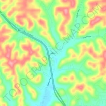 Topografisk kart Lickton, høyde, relieff