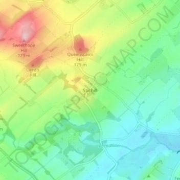 Topografisk kart Stichill, høyde, relieff