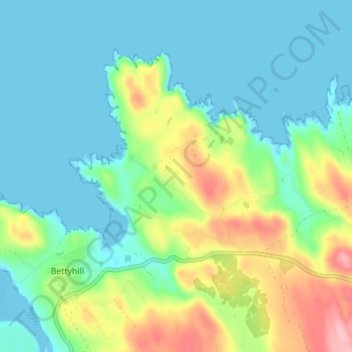 Topografisk kart Farr, høyde, relieff