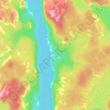 Topografisk kart Namdalen, høyde, relieff