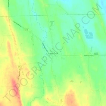 Topografisk kart Seneca Castle, høyde, relieff