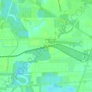 Topografisk kart Duke, høyde, relieff