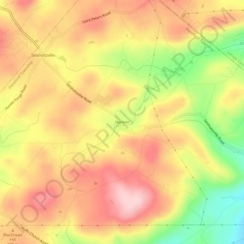 Topografisk kart Harlem, høyde, relieff
