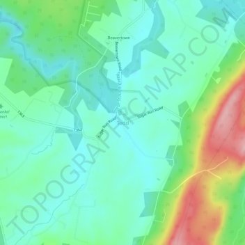 Topografisk kart Todd, høyde, relieff