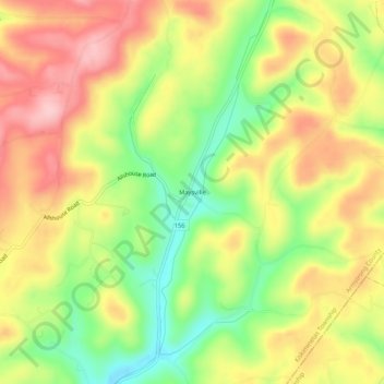Topografisk kart Maysville, høyde, relieff