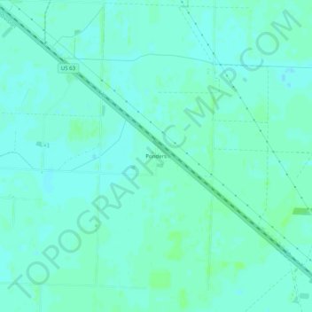 Topografisk kart Ponders, høyde, relieff